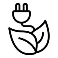 Leaf plug icon, outline style vector