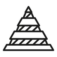 Hierarchy pyramid icon, outline style vector