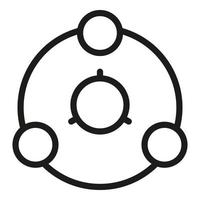 Round hierarchy icon, outline style vector