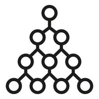 Hierarchy network icon, outline style vector