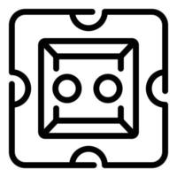 Eco socket icon, outline style vector