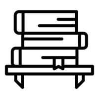 Bookshelf icon, outline style vector