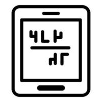 Tablet for studying icon, outline style vector