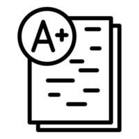 Positive school test icon, outline style vector