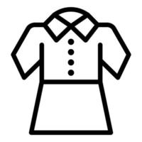 icono de vestido de escuela de niña, estilo de esquema vector