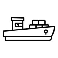 icono de ferry transatlántico, estilo de contorno vector