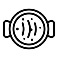 Saucepan top view icon, outline style vector