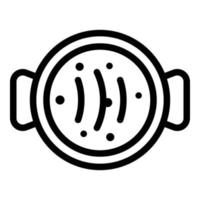 Saucepan top view icon, outline style vector