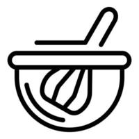 icono de batidor de cocina, estilo de esquema vector