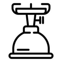 antiguo icono de estufa de gas, estilo de contorno vector