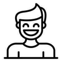 Smiling boy icon, outline style vector