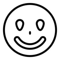 Cute smiling emoji icon, outline style vector