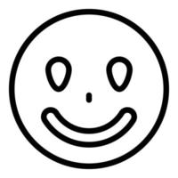 Cute smiling emoji icon, outline style vector