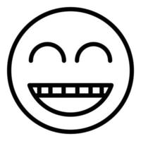 Funny emoji icon, outline style vector