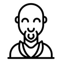 Smiling old man icon, outline style vector