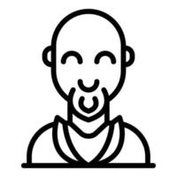 Smiling old man icon, outline style vector