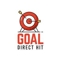 Business goal, marketing target outline icon vector