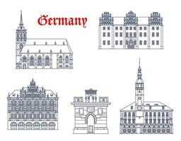 Germany, Bautzen, Gorlitz architecture buildings vector