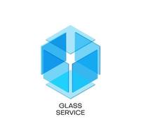 Glass icon, window company or building service vector