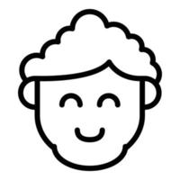 Cute smiling icon, outline style vector