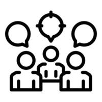 Business collaboration target icon, outline style vector
