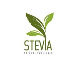 icono de hoja de stevia, edulcorante natural vector