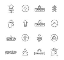 Swipe up icons, arrow buttons to scroll and drag vector