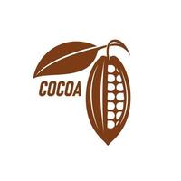 Cocoa bean icon, cacao fruit seed vector symbol