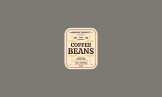 label of coffee beans organic template vector illustration design