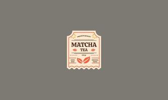 Etiqueta de té matcha plantilla diseño ilustración vectorial vector