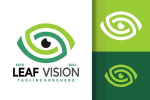 plantilla de ilustración de vector de diseño de logotipo de visión de hoja de ojo