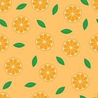Pattern with citrus cutaway fruit oranges vector