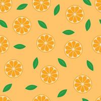 Pattern with citrus cutaway fruit oranges vector