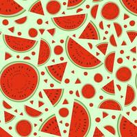 Pattern with watermelon slices vector