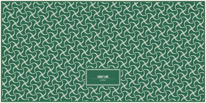 patrón único de líneas rizadas con fondo verde oscuro vector