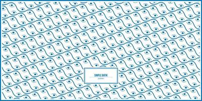 simple batik pattern with blue snaking lines vector