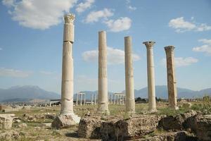 Columns in Laodicea on the Lycus Ancient City in Denizli, Turkiye photo