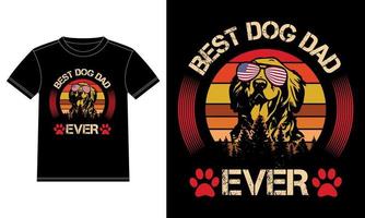 el mejor padre de perro de todos los tiempos - camiseta de papá - diseño de camiseta de perro, plantilla de diseño de camiseta de gráficos vectoriales, pegatina de ventana de coche, vaina, cubierta, fondo negro aislado