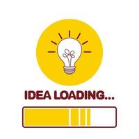 Idea loading concept with light bulb and loading bar vector