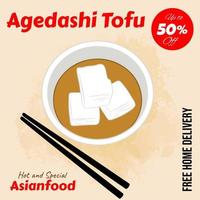 Hand drawn flat design asian food illustration vector