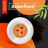 Asian food poster design template vector