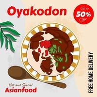 Hand drawn flat design japan food illustration vector