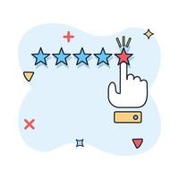 Customer reviews, rating, user feedback concept vector icon to do in comic style