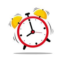 Alarm clock red wake-up time vector