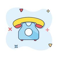 Vector cartoon illustration phone icon in comic style