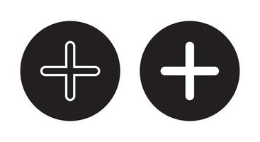 Add button icon vector. Plus sign symbol isolated on circle background vector