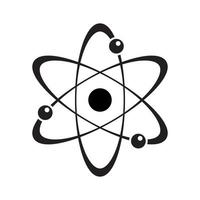 vector de icono de átomo de ciencia en estilo moderno. símbolo de signo de laboratorio químico