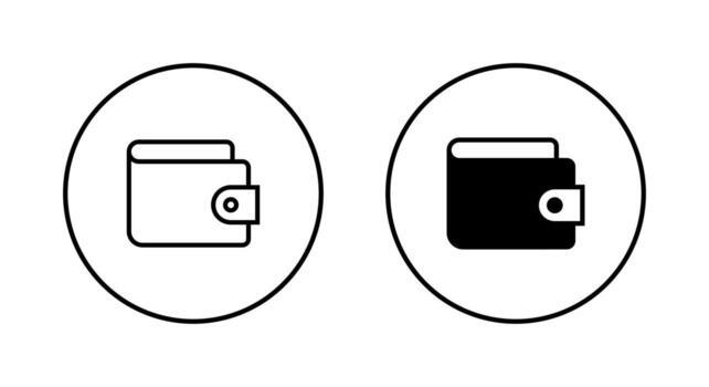 Wallet menu icon vector for web or mobile app