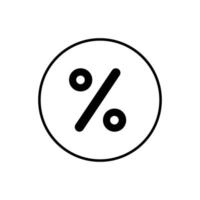 Discount, percent icon vector isolated on circle line background