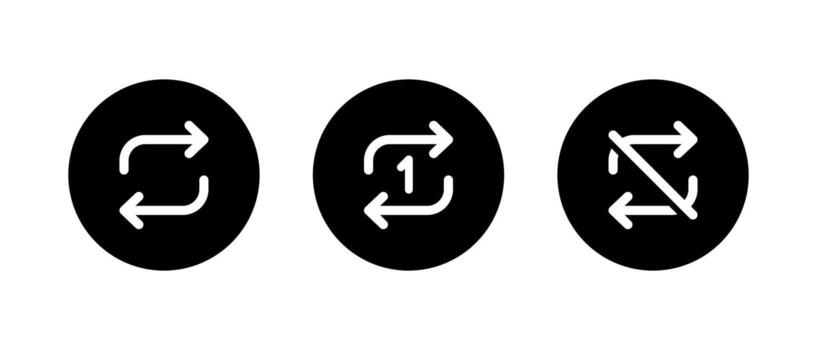 Repeat music button icon vector of media player app